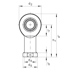 杆端轴承 GIL8-DO, 根据 DIN ISO 12 240-4 标准，带左旋内螺纹，需维护