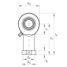 杆端轴承 GIL30-DO, 根据 DIN ISO 12 240-4 标准，带左旋内螺纹，需维护