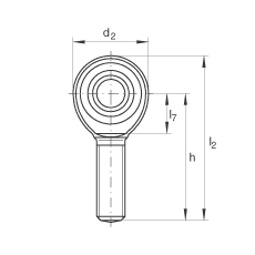 杆端轴承 GAKR12-PW, 根据 DIN ISO 12 240-4 标准，带右旋外螺纹，需维护