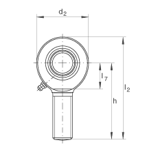 杆端轴承 GAL70-DO-2RS, 根据 DIN ISO 12 240-4 标准，带左旋外螺纹，需维护，两侧唇密封