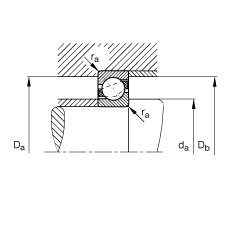 角接触球轴承 7213-B-TVP, 根据 DIN 628-1 标准的主要尺寸，接触角 α = 40°