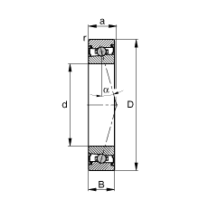 主轴轴承 HCS71903-C-T-P4S, 调节，成对安装，接触角 α = 15°，两侧唇密封，非接触，限制公差