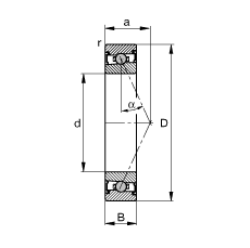 主轴轴承 HCS71909-E-T-P4S, 调节，成对或单元安装，接触角 α = 25°，两侧唇密封，非接触，限制公差