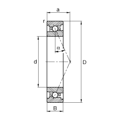 主轴轴承 HS7021-E-T-P4S, 调节，成对或单元安装，接触角 α = 25°，限制公差