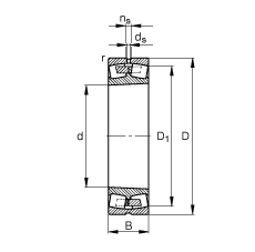 调心滚子轴承 22238-K-MB, 根据 DIN 635-2 标准的主要尺寸, 锥孔，锥度 1:12