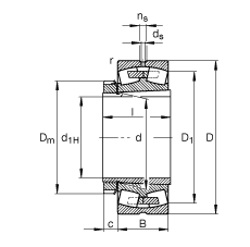 调心滚子轴承 22238-K-MB + H3138, 根据 DIN 635-2 标准的主要尺寸, 带锥孔和紧定套